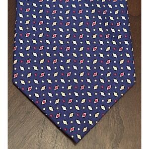 The Glove Shop Blue Red 100% Silk Men’s Neck Tie Made In Italy